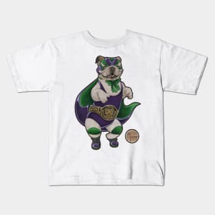 Bulldog Luchador - Dark Outlined Version Kids T-Shirt